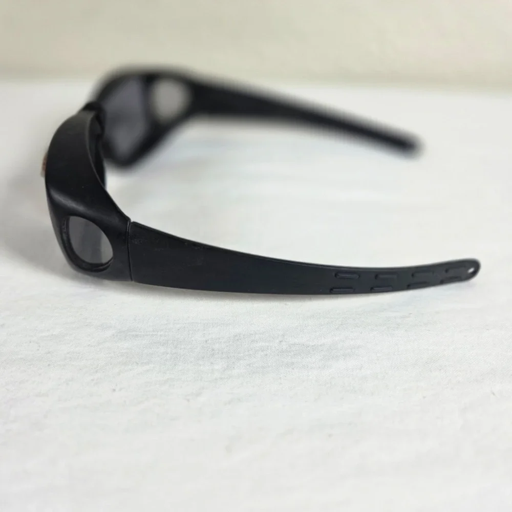 Polarized Fit Over Sunglasses Black Frame Smoke Lens Glare Blocking Fitover Wear